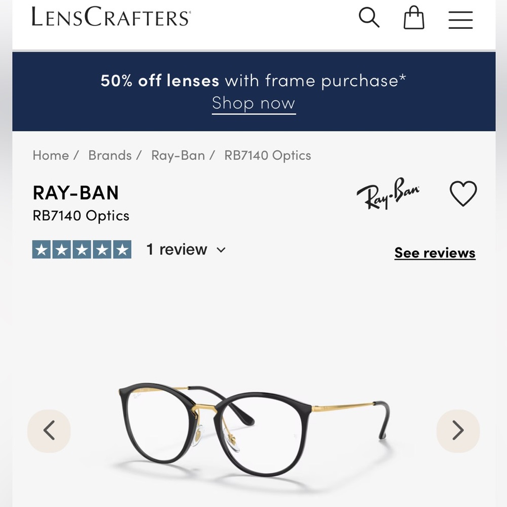 Ray-Ban Black and Eye Glasses